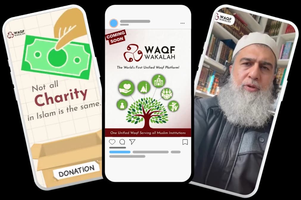 Social media posts we designed for Waqf Wakalah